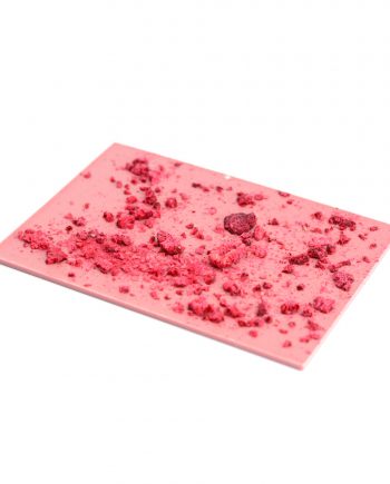 Ružová / RUBY čokoládová tabuľka s posypom lyofilizovaných malín 50g